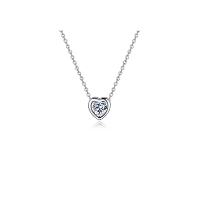 Heart Necklace with Cubic Zirconia Crystal