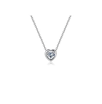 Heart Necklace with Cubic Zirconia Crystal