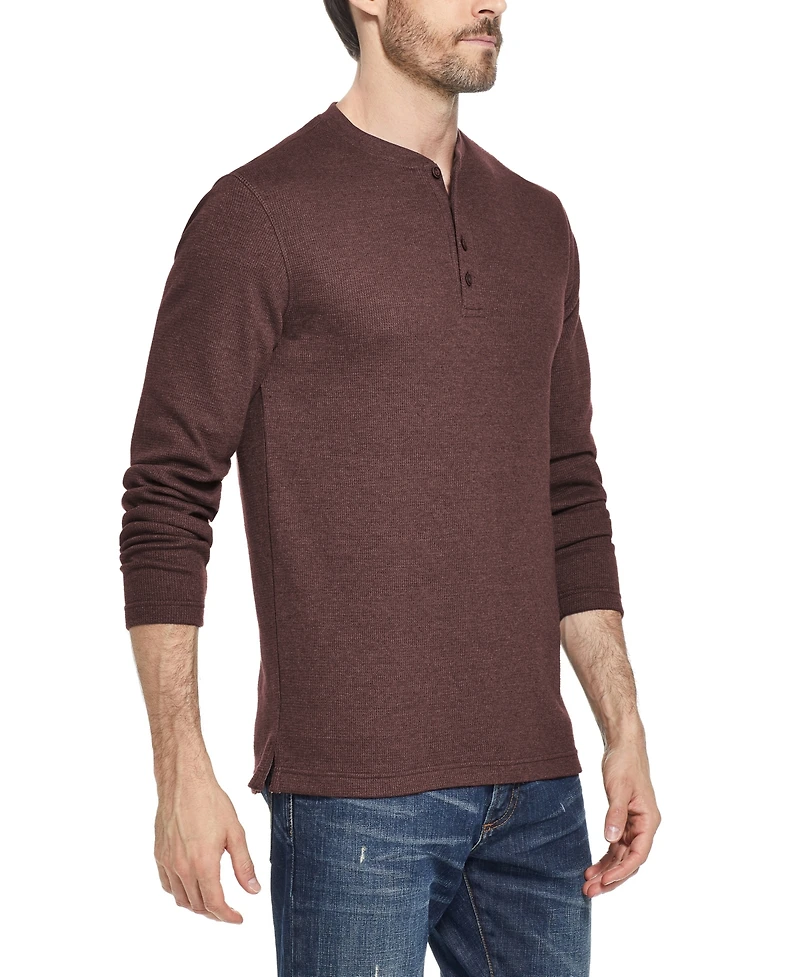 Weatherproof Vintage Men's Long Sleeve Waffle Henley Neck T-Shirt