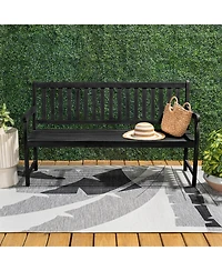 Jonathan Y Laurel 59.1" 3-Seat Slat-Back 600-Lbs Support Acacia Wood Outdoor Garden Patio Bench
