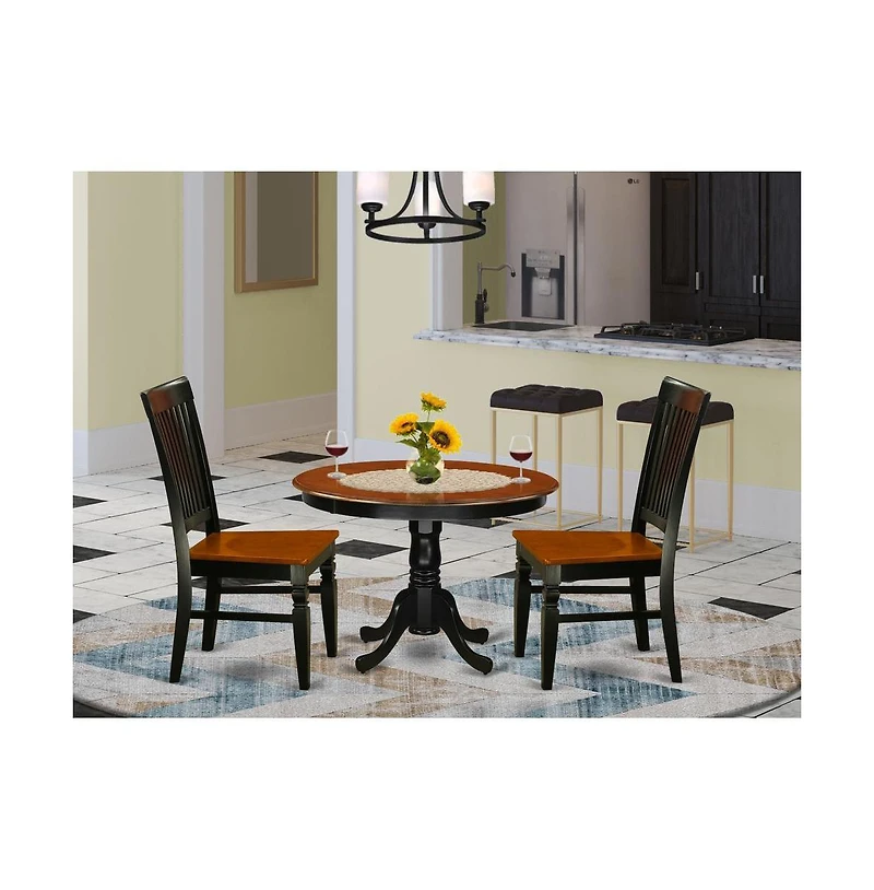 East West Furniture Dining Room Set Black & Cherry