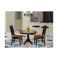 East West Furniture Dining Room Set Black & Cherry