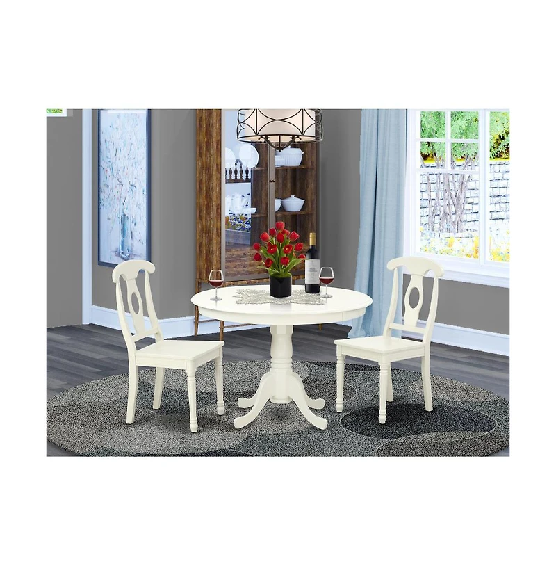 East West Furniture Dining Room Set Linen White