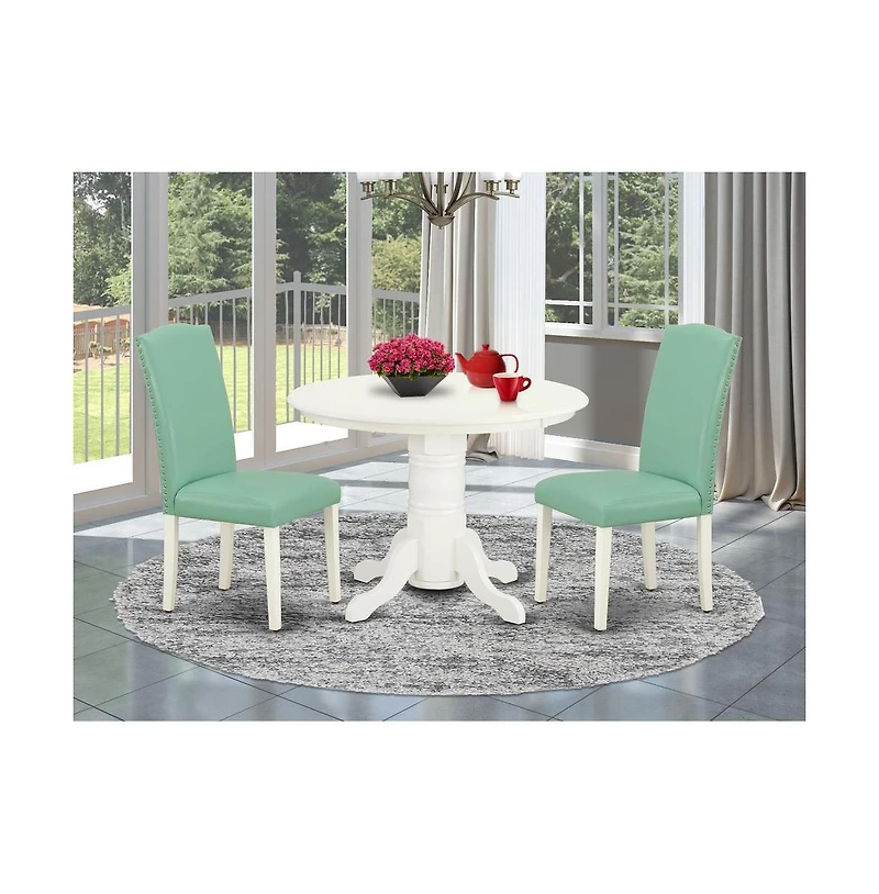 East West Furniture Dining Room Set Linen White