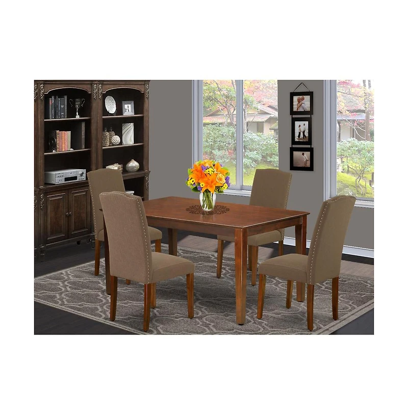 East West Furniture Dining Room Set Mahogany