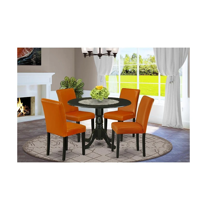 East West Furniture Dining Room Set Black