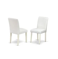 East West Furniture 7-Piece Beautiful Modern Dining Table Set an Excellent Linen White rectangular Table Top and 6 Beautiful Pu Leather Parson Dining