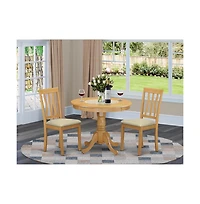 East West Furniture 3 Pc Kitchen Table set-small Kitchen Table plus 2 Dining Chairs
