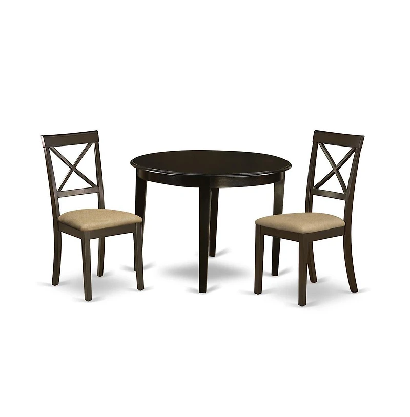 East West Furniture 3 Pc small Kitchen Table set-round Table and 2 Dining Chairs