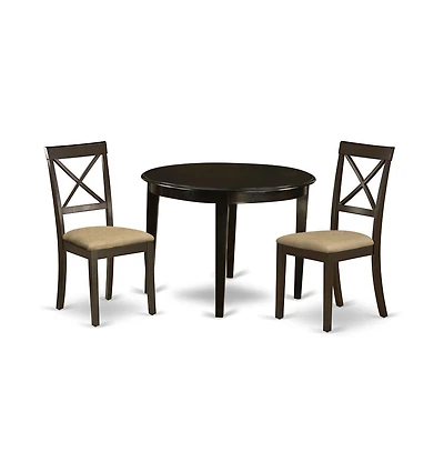 East West Furniture 3 Pc small Kitchen Table set-round Table and 2 Dining Chairs
