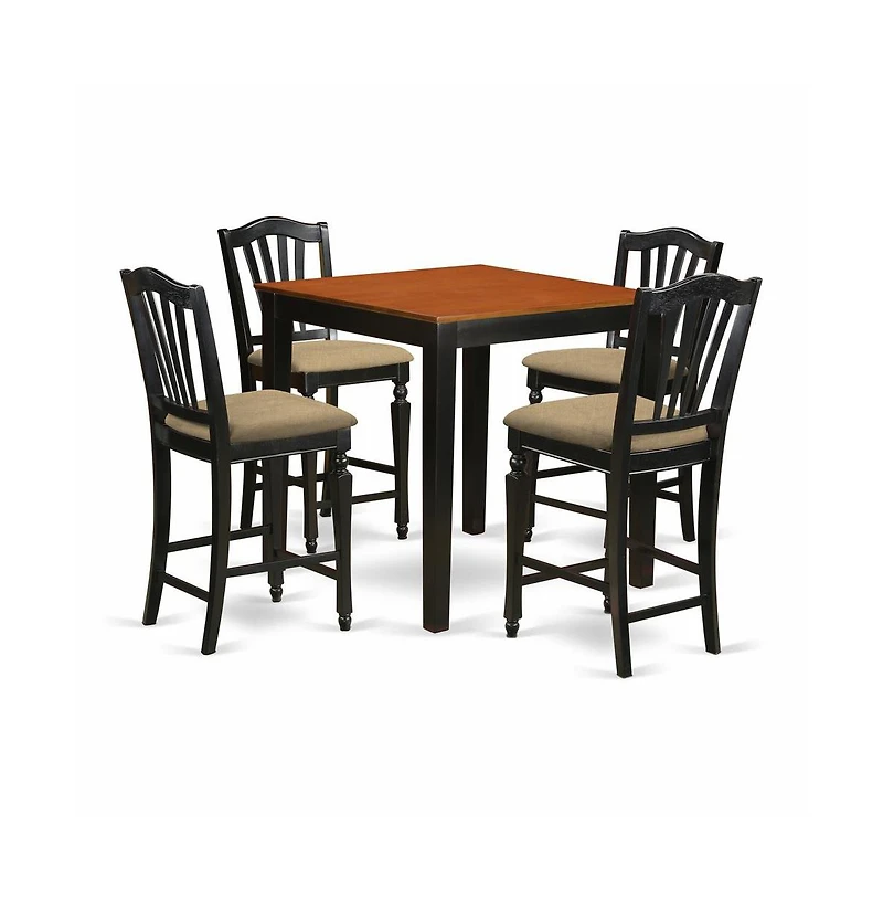 East West Furniture 5 Pc counter height set-pub Table and 4 Kitchen Chairs.