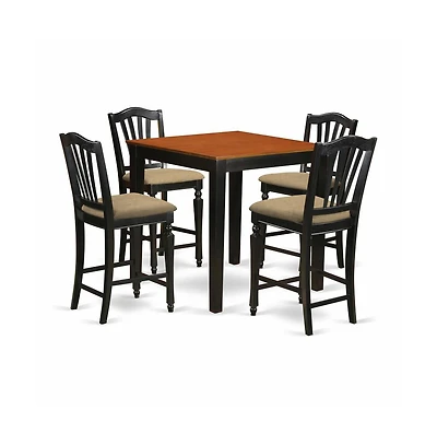 East West Furniture 5 Pc counter height set-pub Table and 4 Kitchen Chairs.