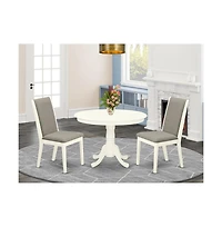 East West Furniture Dining Room Set Linen White
