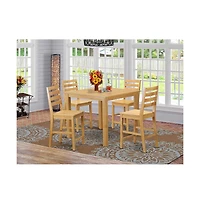 East West Furniture 5 Pc Counter height Table set-Counter height Square Table and 4 Stools