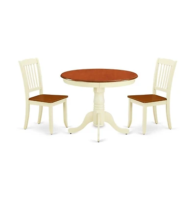 East West Furniture Dining Room Set Buttermilk & Cherry