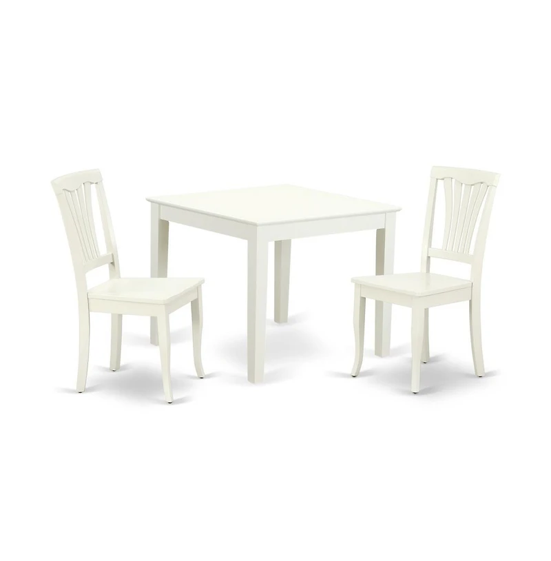 East West Furniture Dining Room Set Linen White