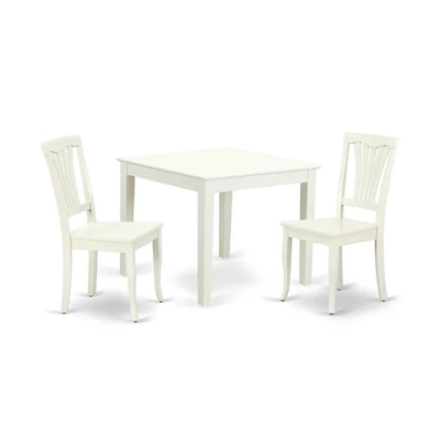 East West Furniture Dining Room Set Linen White