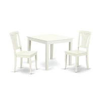 East West Furniture Dining Room Set Linen White