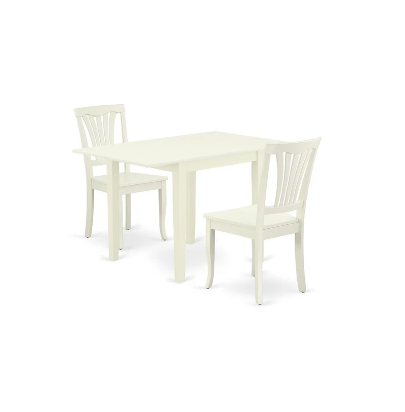 East West Furniture Dining Room Set Linen White