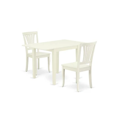 East West Furniture Dining Room Set Linen White