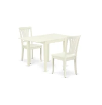 East West Furniture Dining Room Set Linen White