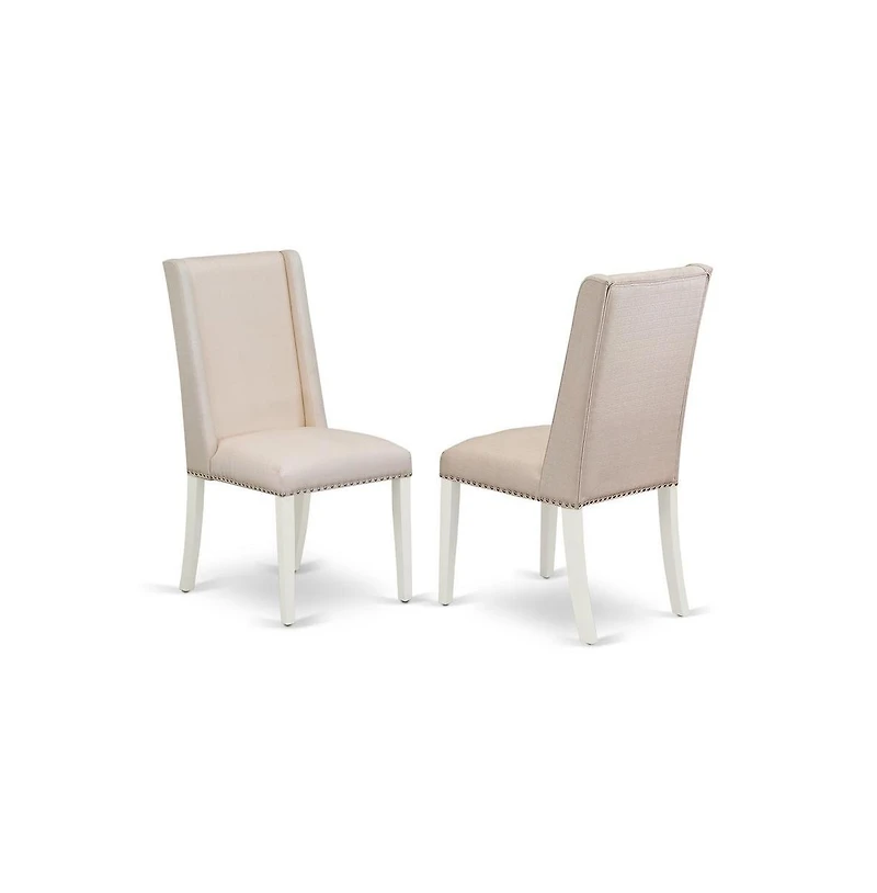 East West Furniture Dining Room Set Linen White