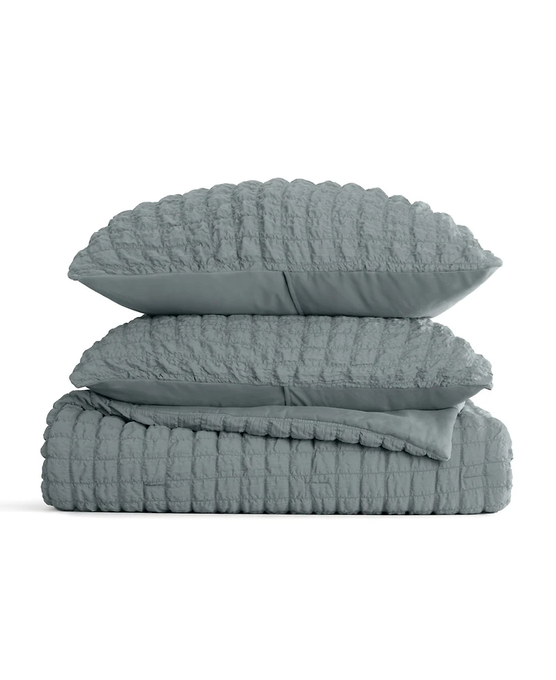 Ienjoy Home Textured Seersucker Box 3-Pc. Comforter Set, King/ California King