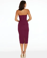 Dress the Population Women's Corset Strapless Midi