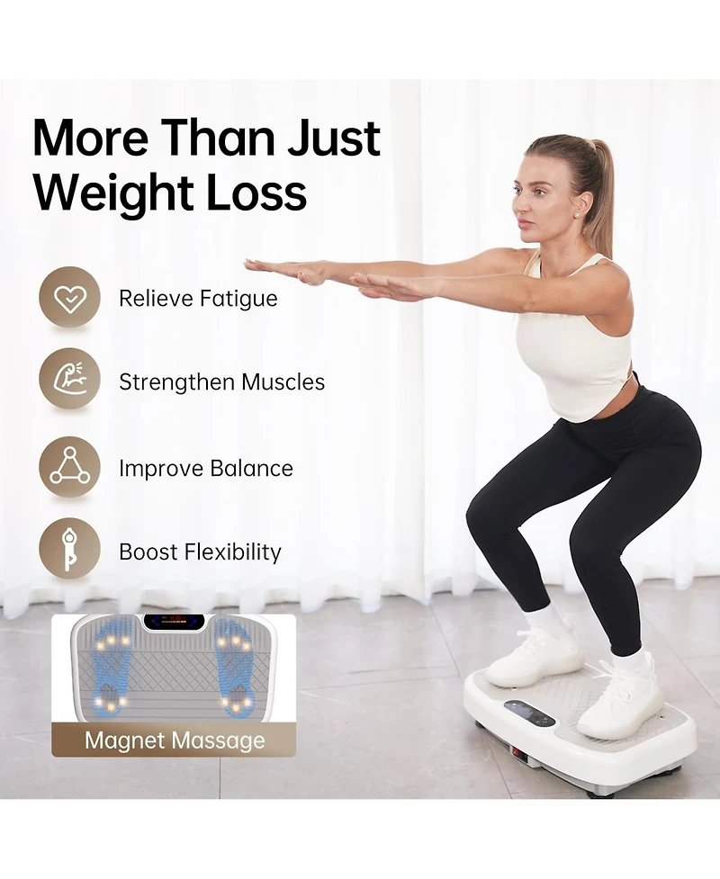 350lbs Capacity Vibration Plate Exercise Machine Vibrating Plate for Lymphatic Drainage & Weight Loss Whole Body Shaking Workout Fitness
