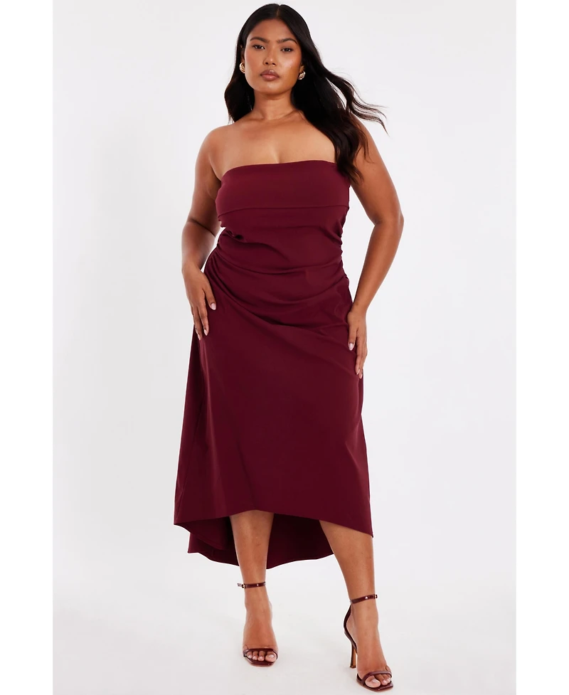 Quiz Women's Plus Crepe Bandeau Midi Dress