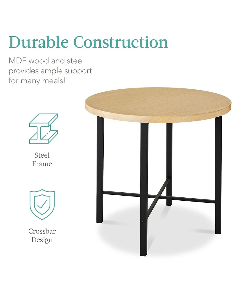 Best Choice Products 5-Piece Modern Round Counter Height Dining Set w/ 4 Chairs, 1.5in Thick Table