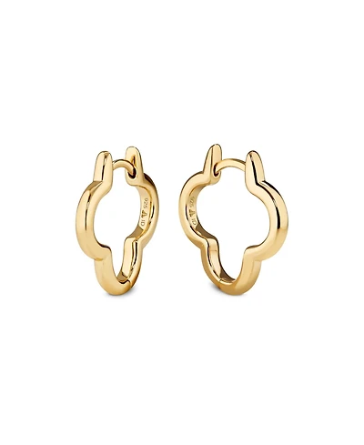 Devata Clover Hoop Earrings in Gold Plated Sterling Silver