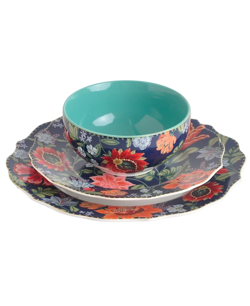 222 Fifth Chintz 12-Pc. Dinnerware Set, Service for 4