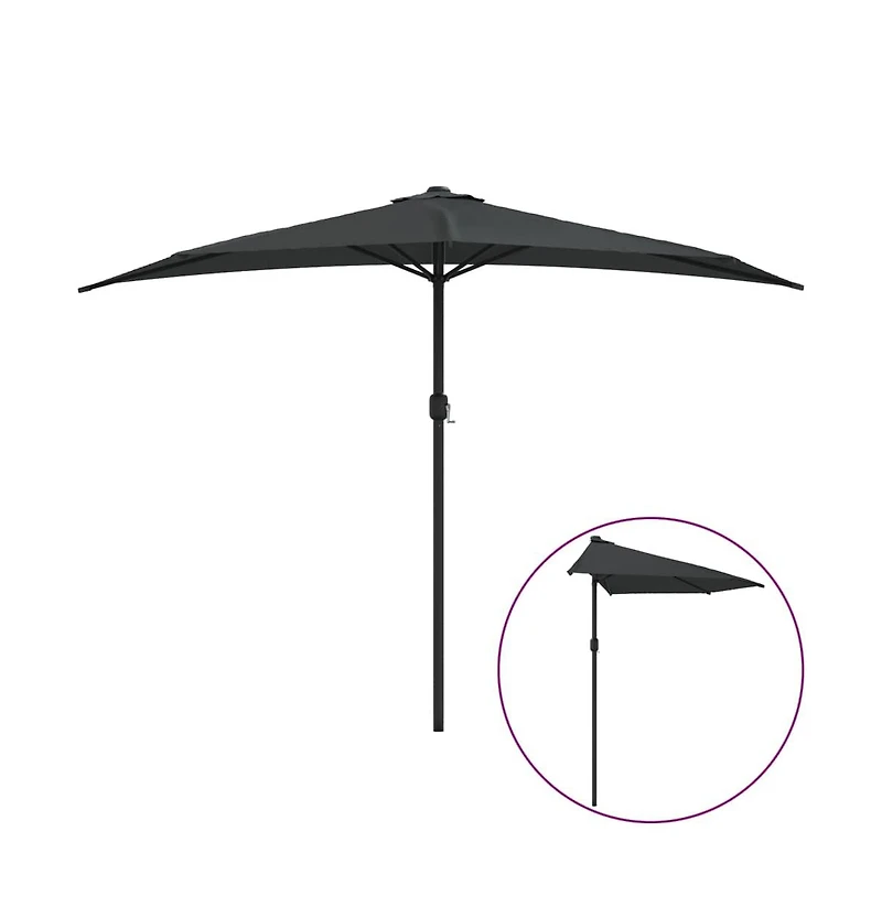 vidaXL Garden Parasol Anthracite Polyester Fabric 118.1 x 61.0 in