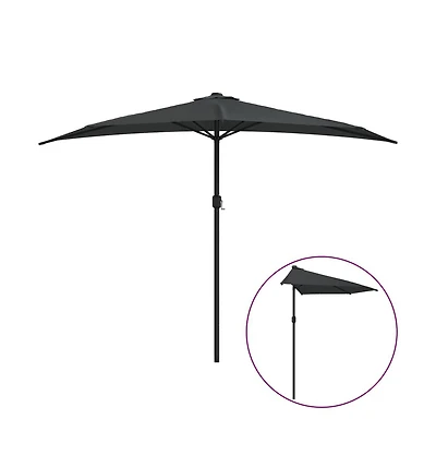 vidaXL Garden Parasol Anthracite Polyester Fabric 118.1 x 61.0 in