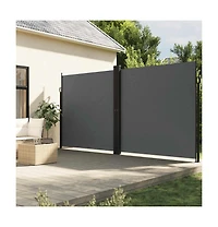 vidaXL Retractable Side Awning Anthracite 100% polyester with a Pu coating