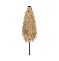 vidaXL Garden Parasol Brown Polyester Large Foldable Garden Parasol