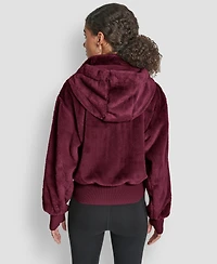 Dkny Sport Women's Faux-Fur Zip-Front Bomber Jacket