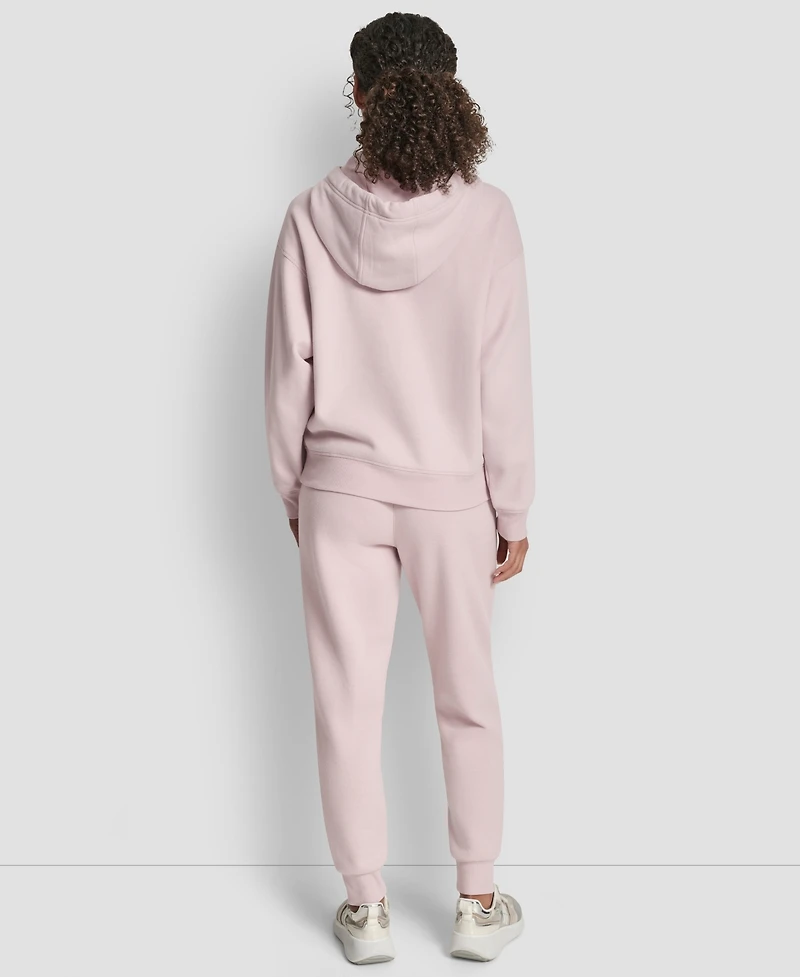 Dkny Sport Women's Rhinestone Logo Fleece Hoodie