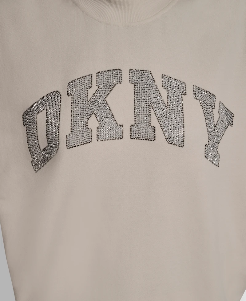 Dkny Women's Exploded Rhinestone Varsity Logo Sweatshirt