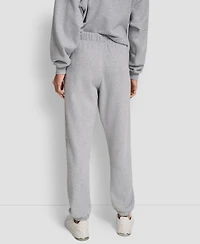 Dkny Women's Exploded Rhinestone Varsity Logo High Rise Relaxed Jogger