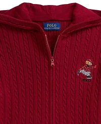 Polo Ralph Lauren Girls 7-16 Long Sleeves Bear Full-Zip Sweater