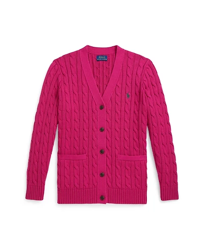 Polo Ralph Lauren Girls 7-16 Cable V-Neck Cardigan