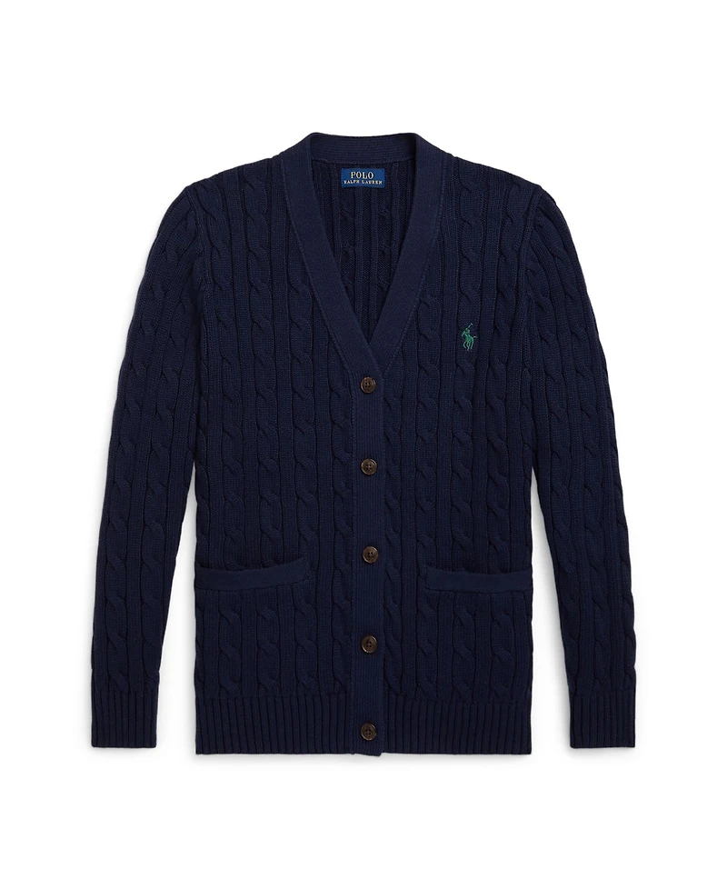 Polo Ralph Lauren Girls 7-16 Cable V-Neck Cardigan