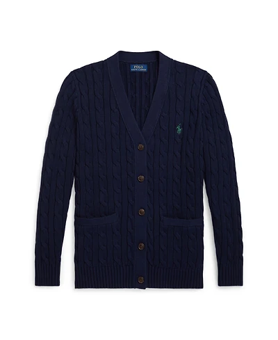 Polo Ralph Lauren Girls 7-16 Cable V-Neck Cardigan