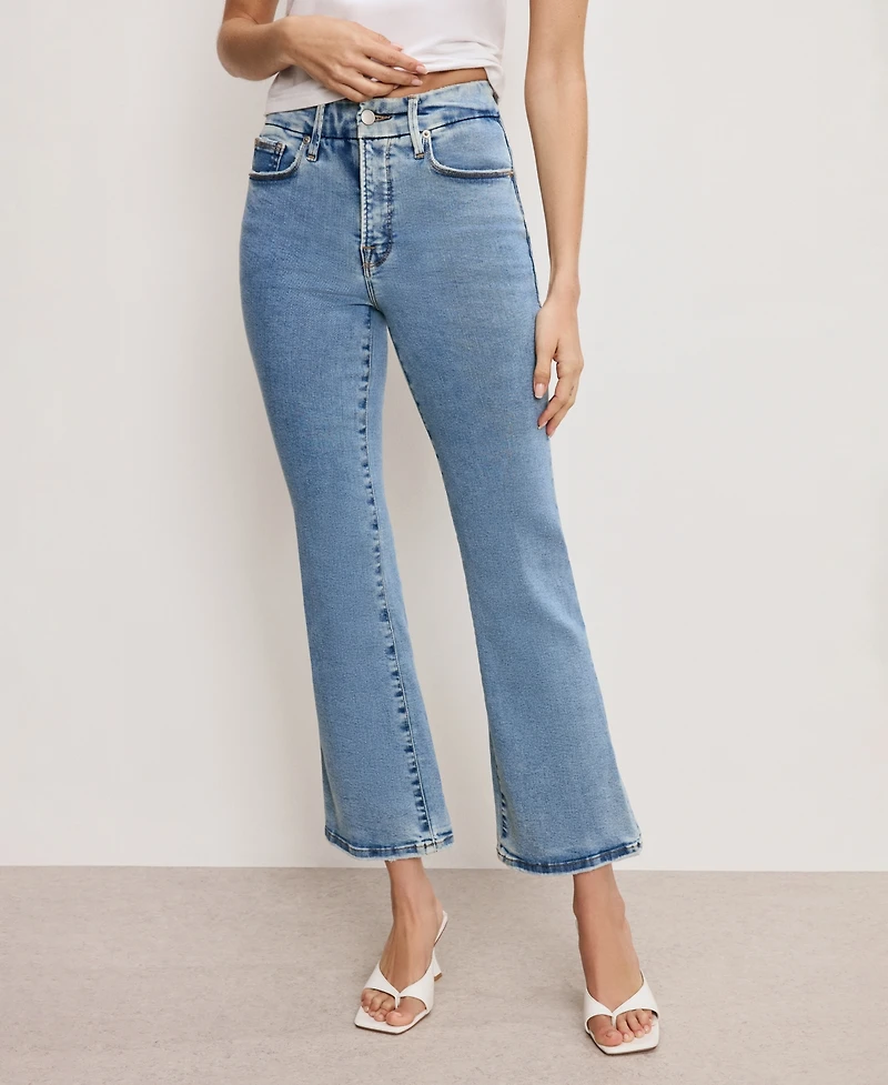 Good American Women's Legs Cropped Mini Boot Jeans