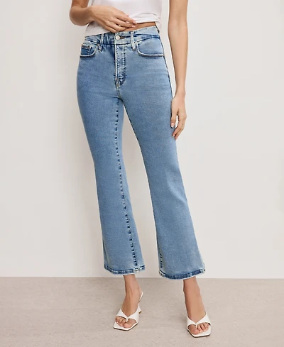 Good American Women's Legs Cropped Mini Boot Jeans