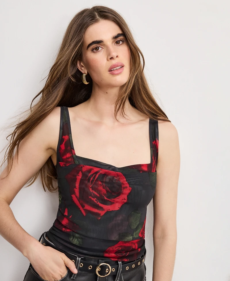 Good American Women's Mesh Bustier Sleeveless Top, Regular and Plus