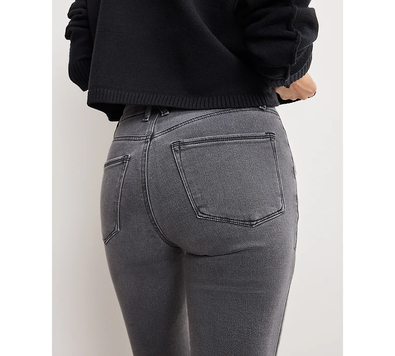 Good American Women's Soft Tech Straight Cropped Mini Boot Jeans
