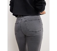 Good American Women's Soft Tech Straight Cropped Mini Boot Jeans